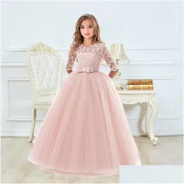 Kız Elbiseleri Kız Elbiseler Tören Düğün ve Parti Elbisesi Zarif Birlik Lüks Prenses Zarif Dantel Yıl Costumegi Dhyc7