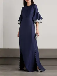 Party Dresses Yeezzi Elegant Half Flared Sleeves Evening Maxi Robe Kaftan Vestidos For Saudi Arabia Dubai Muslim Women 2024