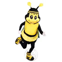 Vestito operato a tema mascotte della scuola superiore del costume della mascotte dell'ape sportiva personalizzata di alta qualità di Halloween