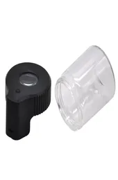 Fumar plástico vidro lightup led ar apertado à prova de armazenamento ampliação stash jar visualização recipiente vácuo selo plástico caixa pílula c6342243