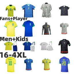 برازيليز كرة القدم قمصان برازيل كاسميرو 24 25 المنتخب الوطني G.Jesus P.Coutinho Home Away Men Kids Kit T.Silva 2024 2025 Pele Marcelo Football Shirts L.Paqueta onform 4xl