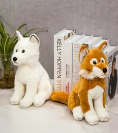 New 28cm Simulation Fox Dog Plush toy Creative Realistic Animal Sitting Dolls Stuffed Soft Toys for Children Girl Birthday Gift LJ7146973