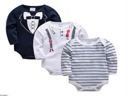 3 PCS Babe Brand Baby Romper Long Sleeves Cotton Newborn Baby Girl Boy Clothes Cartoon Printed Baby Clothing Set 012 M Y1219212E4604382