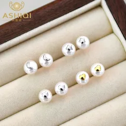 Ashiqi Natural Freshwater Pearl أقراط 925 Sterling Silver Star Moon أقراط للنساء الهدايا 240301