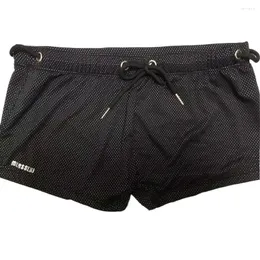 Mäns badkläder Bekväma badstammar låghöjda med solid färgbadshorts med midjesnie Stretch Breatble Beach för sport