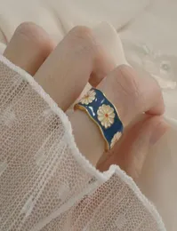 Anéis de casamento moda estilo coreano coroa de flores para mulheres punk na moda vintage flor de ameixa anel pequeno esmalte5931649