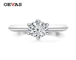 Oevas anéis de casamento reais brilhantes 2 quilates para mulheres 18k cor ouro branco 100 925 prata esterlina joias finas presente 2201214823440