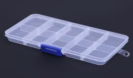 Scatola portaoggetti a 10 scomparti Pratica custodia in plastica regolabile per organizer per esposizione di gioielli con anelli di perline5234141