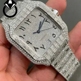 Zegarek mrożony w hurtowym projektantach Moissanite Diamond Watches for Men Digital Quartz Watches