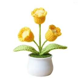 Dekorative Blumen, handgefertigte Maiglöckchen-Topfpflanze aus Wolle, Bonsai, ein charmanter und zeitloser Akzent für Ihre Dekoration