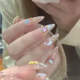 Manicure fatte a mano10 pezzi Unghie finte a lunga tenuta Toppa per unghie rifinite Sailor Moon Water Ice Blush Custom Love 240305