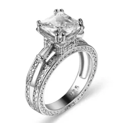 Pierścionki ślubne delikatne symulowane diamenty błyszczące biały pierścionek cyrkon romantyczny cztery dla kobiet damski impreza mody biżuteria 2024307