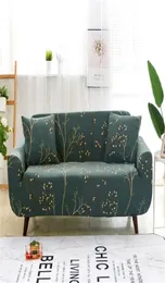 Verde escuro pastoral folhas capas de sofá slipcover estiramento elástico elastano loveseat l forma seccional 2012223570935