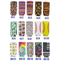 DHL SLIM CAN Sleeve Neoprene Insular Cooler Baseball Can Can Roving Water Bottle Cover Bott Baguter Leopard Flower 10 Style4816367