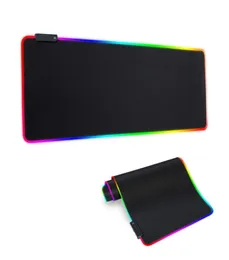 LED RGB Soft Gaming Mouse Pad Stor överdimensionerad glödande utökad Mousepad8278761
