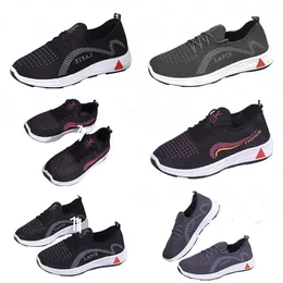 Yeni yumuşak taban anti -slip orta ve yaşlı ayak masajı yürüyüş ayakkabıları, spor ayakkabıları, koşu ayakkabıları, tek ayakkabılar, erkek ve kadın ayakkabıları gri siyah