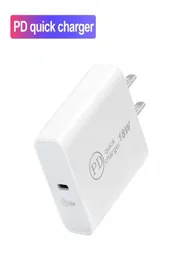 PD 18W 20W Typec Quick Charger Adaptive Fast Charging USB C Mobile Port Dual Port Wall Charger for iPhone 13 12 11 Pro MA9868276