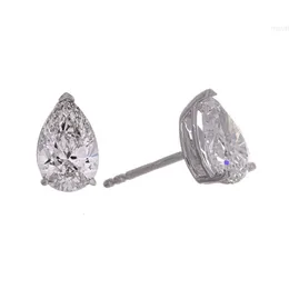 14k Pure White Gold 1ct Pear Cut Lab Grown Diamond Classic Stud Earrings Fine Jewelry for Women Factory Outlet Wholesale Price