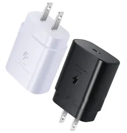 Med detaljhandelsruta 100 Original Typec Chargers Obs 10 USB C Snabbladdning EU US Quick Charger Adapter PD 25W Power Wall Plug för S3788826