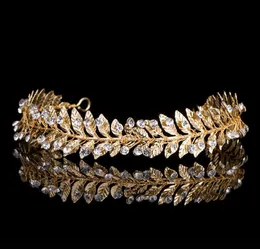 Hassas yaprak gümüş altın kaplama gelin taç peri kristal düğün taçları Tiaras Kore Prenses Pogerya Saç Aksesuarları Head8524161