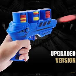 Gun Toys Köpük Diskli Atış Oyuncak Disk Başlatıcı Çocuklar Uçan Saucer Silahları Açık Hava Oyunları ve Aktiviteleri Çocuklar için Backyard Piknik Eğlence Hediyeleri YQ240307