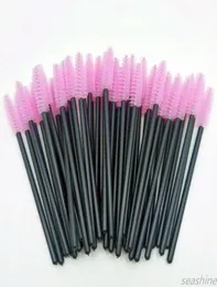 SeaShine 50 PCSlot Pink Disposable Mascara Wands Mini Eyelash Brushes Mascara Wand Applicator Micro Spoolie Borstes For Eye Lash 1406711