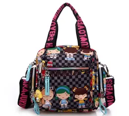 Женская сумка через плечо ярких цветов, ковбойская милая детская сумка в стиле Харадзюку для девочек, многофункциональная сумка-мессенджер из ткани Оксфорд 240228