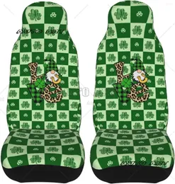 Car Seat Covers St. Patrick's Day Print Set Of 2 Universal Cloth Saddle Blanket Front Cover For Sedan