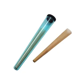 110mm pre roll packaging plastic conical preroll doob tube joint holder smoking cones clear with white lid Hand Cigarette Maker7132251