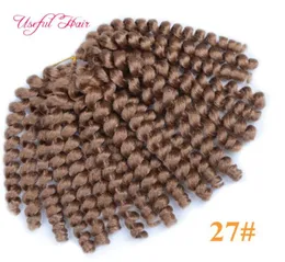 8inch 2x Jumpy Wand Curl Desen Saç Uzantıları Bouncy Jamaika Sentetik Örgü Saç Uzantıları Tığ Örgüsü Saç BLA3403433