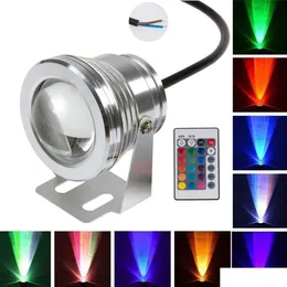 Undervattensbelysning Brelong ledde undervattensljus 12V 10W RGB LANDLIGHT Färg Byt pooldykning Fontän Fisk tank 1 PC Drop Delivery Dhrie