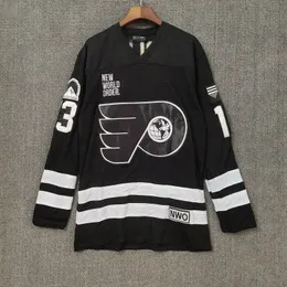 Rest slumpmässigt nummer ishockey tröja sport broderi jersey långärmad tröjor lösa tröjor skjorta 240305