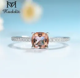 Kuoit diaspore anéis de pedra preciosa para mulheres meninas sólido 925 prata esterlina casamento noivado topázio esmeralda anel de safira 2202257103551