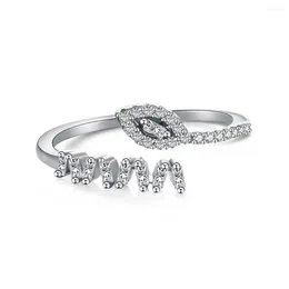 Cluster-Ringe, S925-Sterlingsilber, Teufelsauge-Set, Diamant-offener Ring, simulierter Zirkon