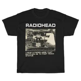 Radiohead impressão t camisas para homens retro casual t-shirts verão 100% algodão manga curta topos rock streetwear tees y2k roupas 240227