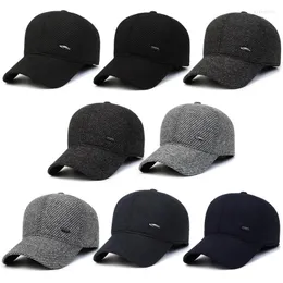 Ball Caps Trendy Heat Retention Peaked Hat Soft Father Winter Baseball Earflaps For Daily Wear