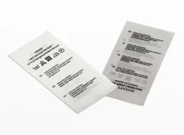 Satin Ribbon Care Label Printing 1000pcs Satin Ribbon Black Ink Tryckt på båda Face Straight Cut Care Wash -etiketten för Garment9425743