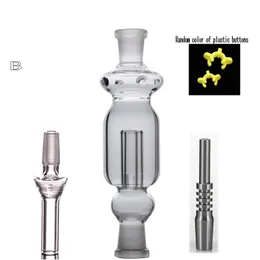 Wholesale Mini handle glass pipe Glass bubbler smoking pipe Spoon Bubbler Hybrid Spill Proof smoking bong 14mm