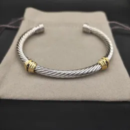 DY Bangle Jewelery Designer for Women Vintage Round Moissanite Bracelet Luxury Progleted Gold Bracelets Explists Popular ZH154 E4