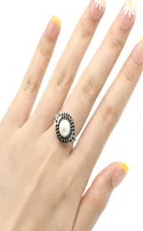 20x16mm Shecrown Pretty Created Black Sapphire White Pearl for Women Daily Wear Silver Rings5763982