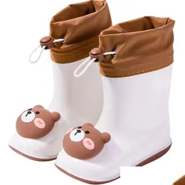 Botas antiderrapantes crianças chuva meninas bebê pacote boca bonito água sapatos impermeáveis ​​crianças meninos borracha 231019 gota entrega dhkjv