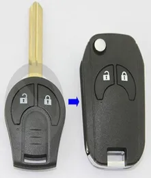 Keyless Entry 2 pulsanti Flip Fold custodia chiave per auto Romote Fob per Nissan Qashqai Micra Note Juke 2011 2012 20137533189
