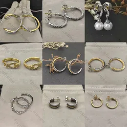 Designer-Luxusschmuck, gedrehte DY-Ohrringe, Perlenkopf-X-Serie, mit exquisiten Perlen, Geburtstags- oder Partygeschenk