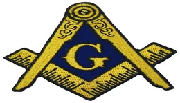 Masonic Logo Patch broderad järnkläder Mason Lodge Emblem Mason G Square Compass Patch Sew på valfri plagg2598452