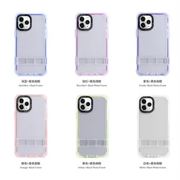 Capa transparente 3 em 1 à prova de choque para iPhone 14 15 ProMax Plus 13 Pro Max 12 11 Adequado iphone15 3 em 1 PC Hard Hybrid Defender Clear Holder Cover 300pcs