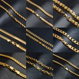 Wholesale18K placcato oro in acciaio inossidabile 20 "Collana a catena Designer di lusso Uomo Donna Corda Hip Hop Punk Titanio Accessori per gioielli di moda Regali per feste di nozze