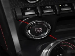 Kolfiber bilmotor Power Push Start Stop-knapp Dekorativ täckning Trim för Subaru BRZ / 86 2013-17 Interiörstillbehör Dekaler5688741