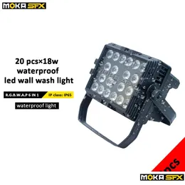 Efekty LED NOWOŚĆ 20X18W RGBWAP Wodoodporne światła do mycia LED 45 stopni Belka Walka Ściana Światło Outdoor Light