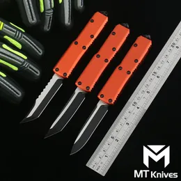 MT Wyprodukowane pomarańczowe 85 Nóż taktyczny CNC 6061-T61 Wysokie twardość lotnicza aluminium Aluminium Uchwyt D2 Blade Outdoor Camping EDC narzędzie US Włoski Styl