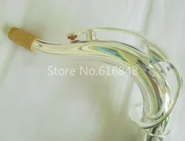 Saxofone tenor banhado a prata, material de bronze, pescoço curvado para saxofone tenor bb, novo instrumento musical, acessórios 275mm5980312